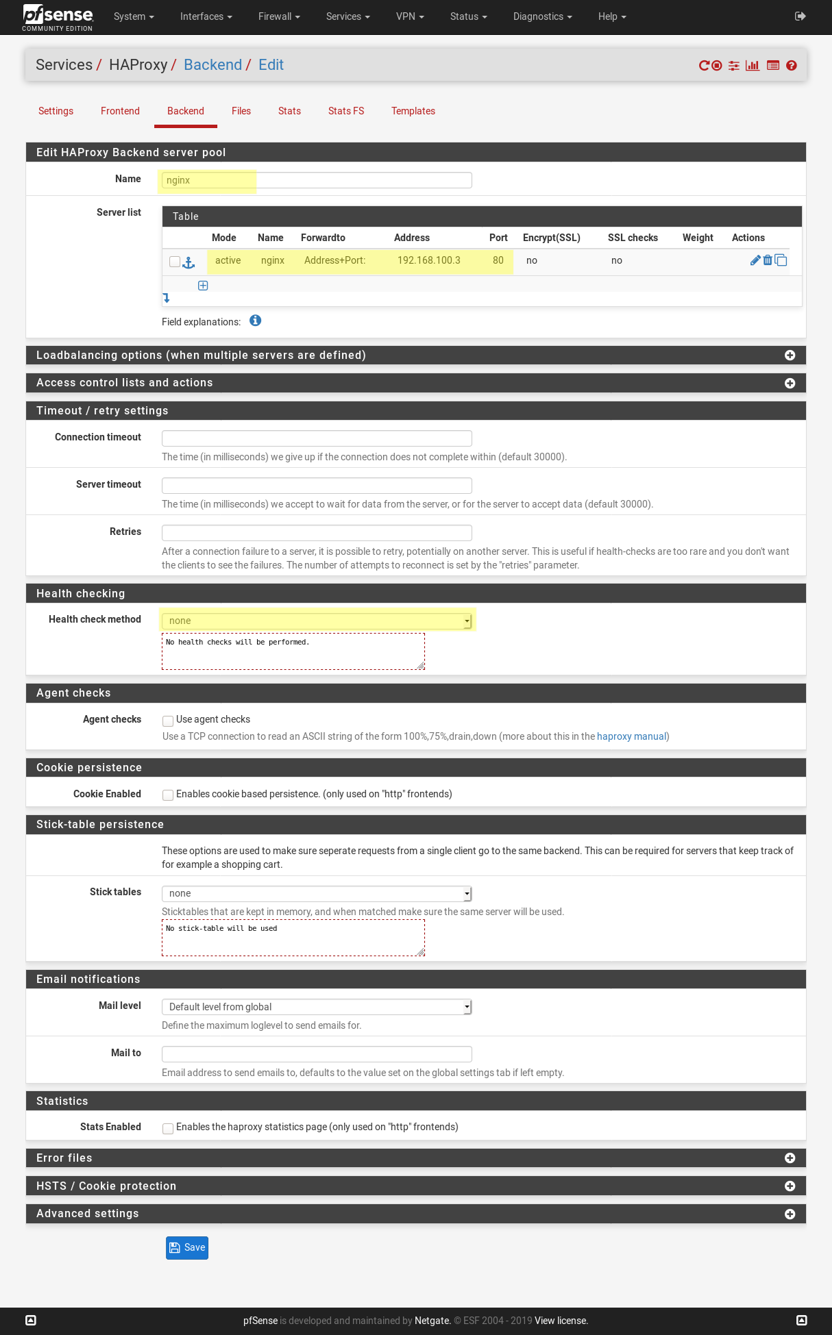 Installing HAProxy on pfSense with SSL access to web server